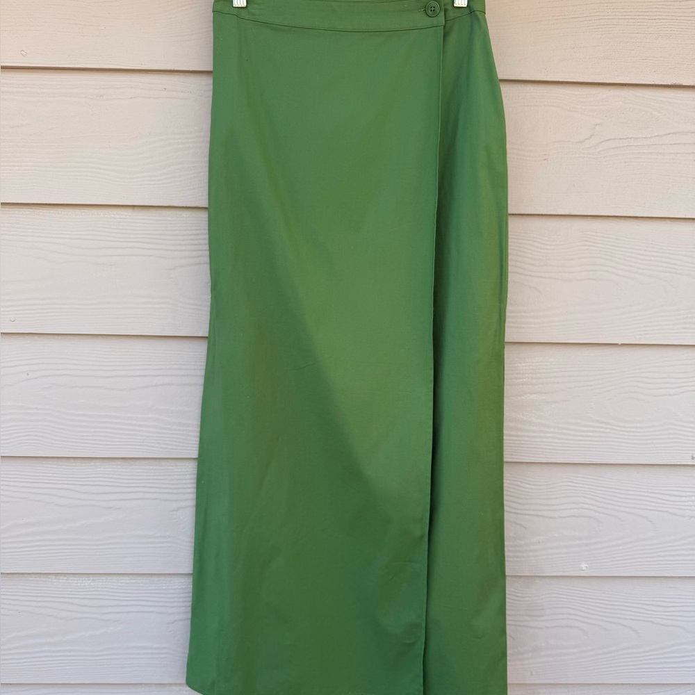 Reformation Green Wrap Midi Skirt - Picture 8 of 14
